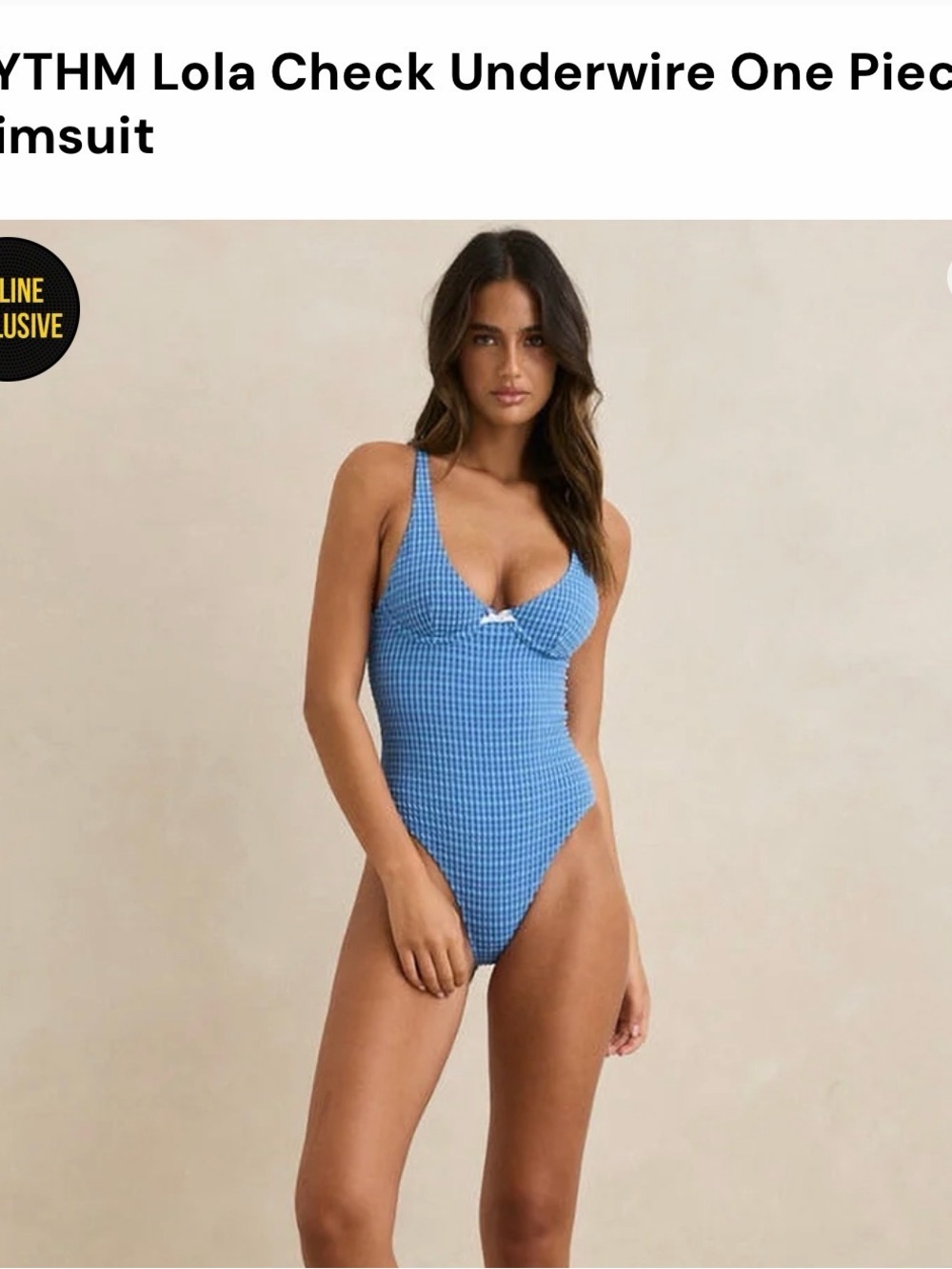 Rhythm Blue Textured One-Piece with Tag